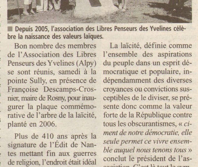 Les arbres de la laïcité dans les yvelines