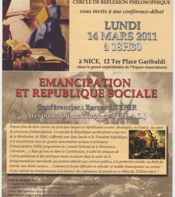 Conférence-débat à Nice le 14 mars