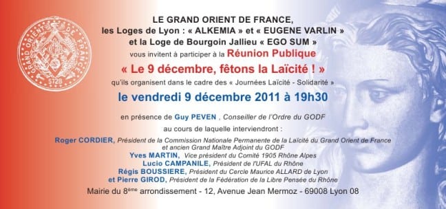 Le 9 décembre, fêtons la laïcité à Lyon