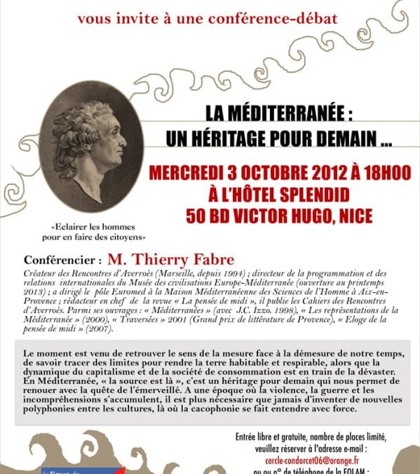 Conférence débat à Nice le 3 octobre