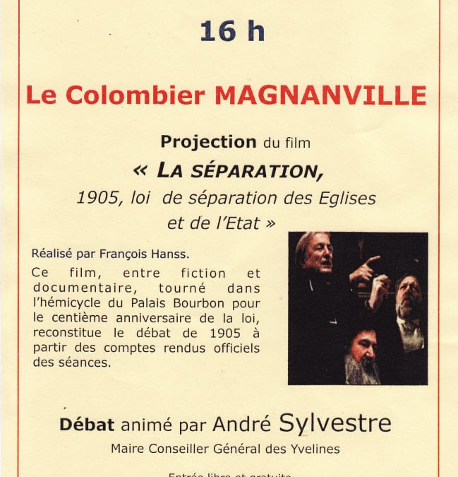 La loi de 1905 : film et débat à Magnanville le 9/12/ 2012