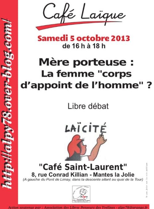 Café laïque à Mantes la Jolie le 5 octobre