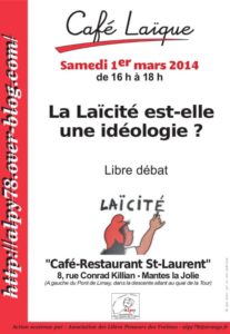 Café laïque à Mantes la Jolie le 1er mars 2014