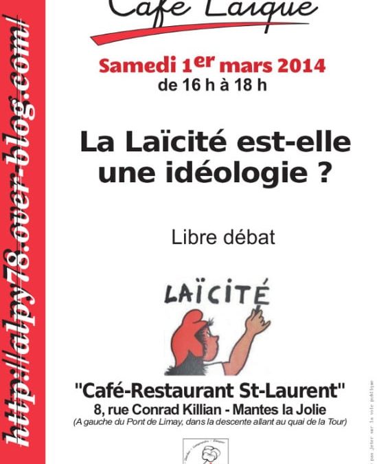 Café laïque à Mantes la Jolie le 1er mars 2014