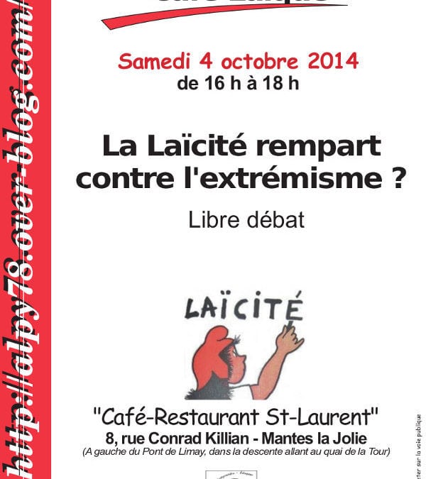 Café laïque à Mantes la Jolie le 4 oct. 2014