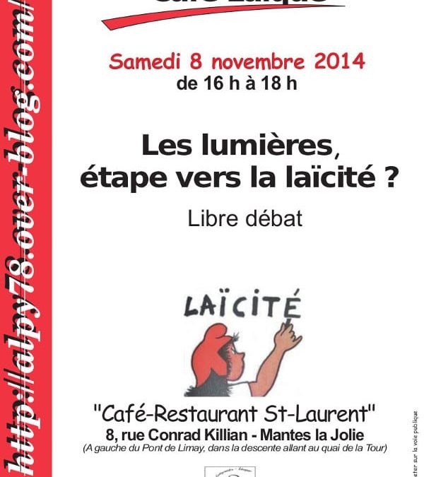 Café laïque à Mantes la Jolie le 8 novembre