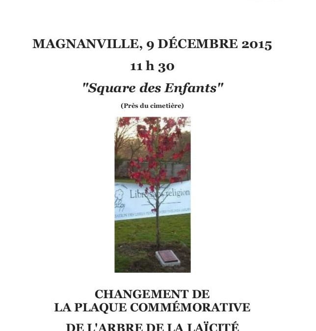 Arbre de la laïcité à Magnanville le 9 décembre
