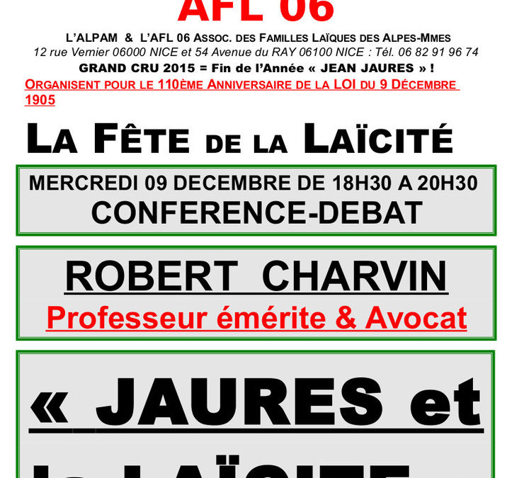 Fête de la Laïcité à Nice le 9 décembre 2015