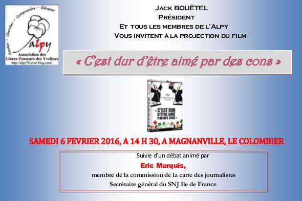 Film et débat avec Eric Marquis à Magnanville 6 Février à 14h30