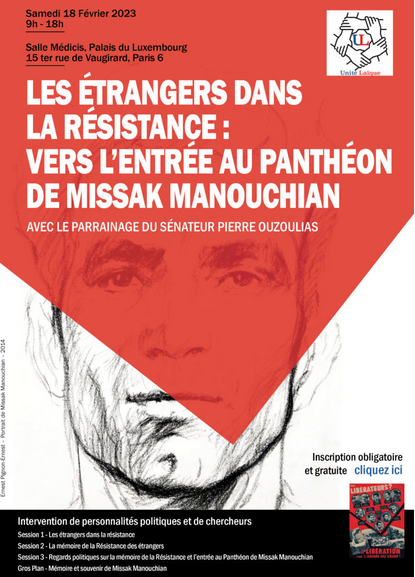 Colloque de l’Unité Laïque : Entrée au Panthéon de Missak MANOUCHIAN